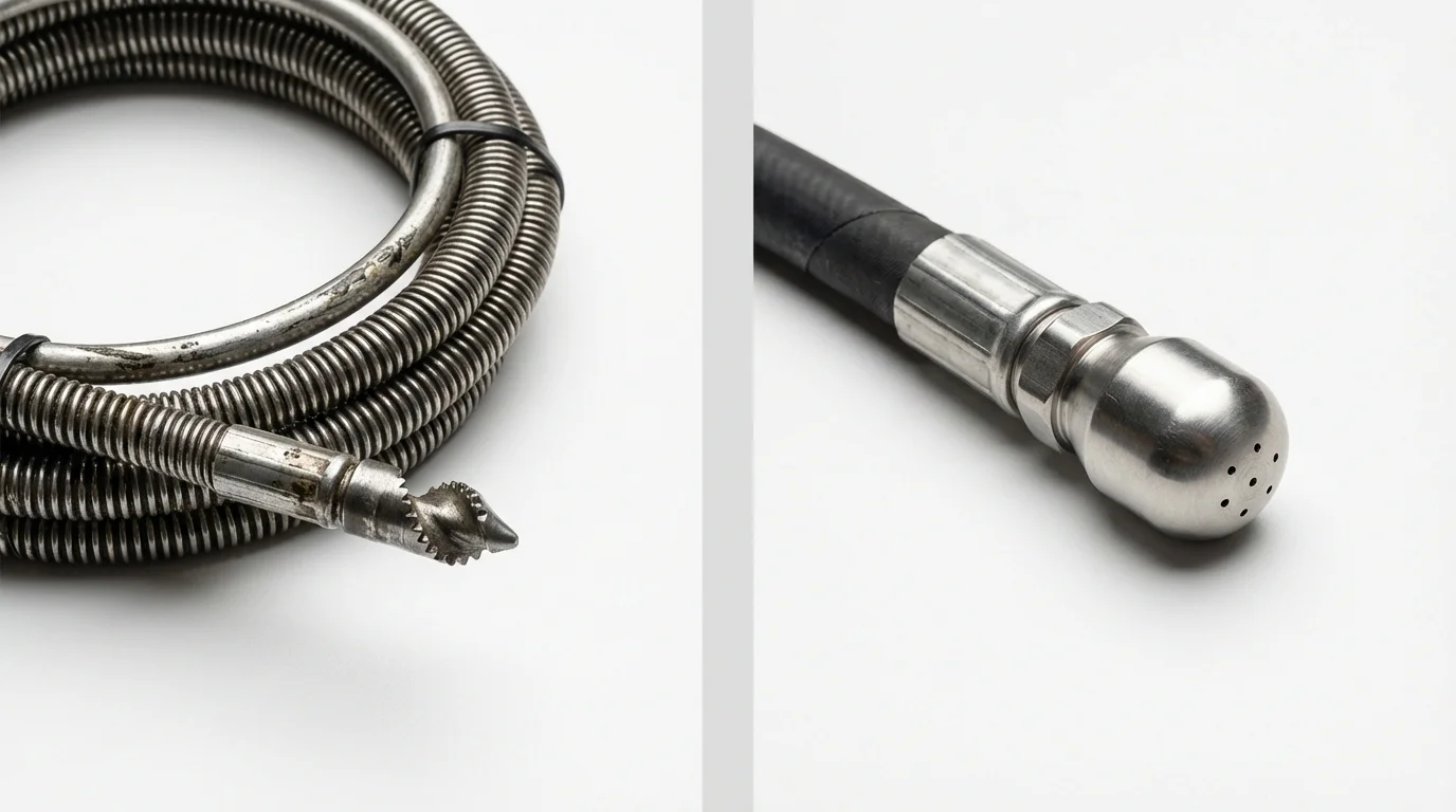 Drain snake cable and hydro jetting nozzle used for drain cleaning in Lock Haven, PA
