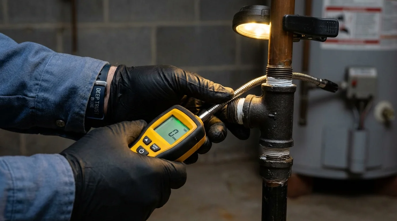 Gas leak detection with electronic sniffer by Johns Plumbing LLC in Lock Haven
